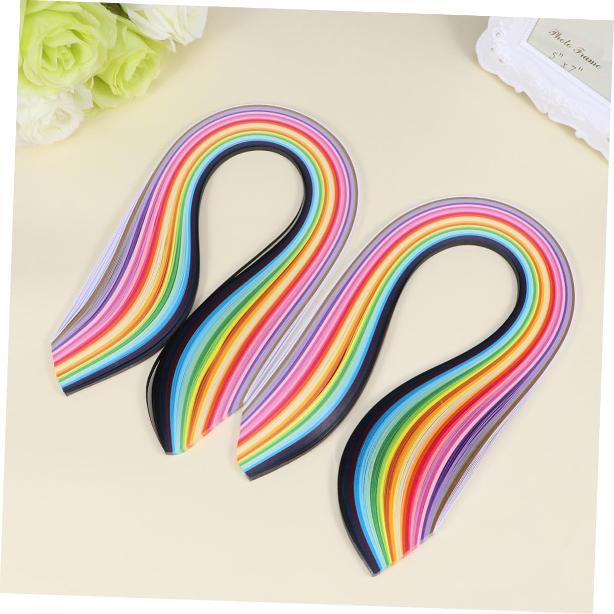 IWOWHERO 26 Quilling Strips Set 520 Pieces of DIY Craft Paper Strips for Quilling Art Craft Projects Random