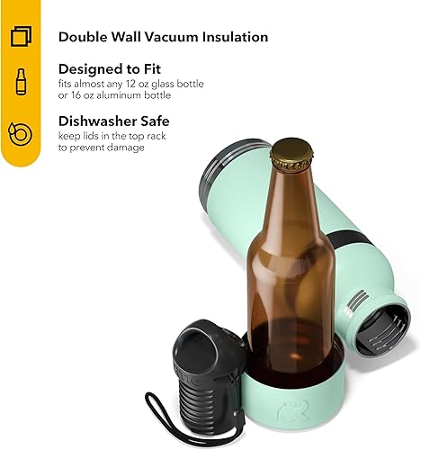 Vista 64 de RTIC Enfriador de botellas - Enfriador aislado para botellas de 12 oz/16 onzas, aislamiento al vacío de doble pared, acero inoxidable, a prueba