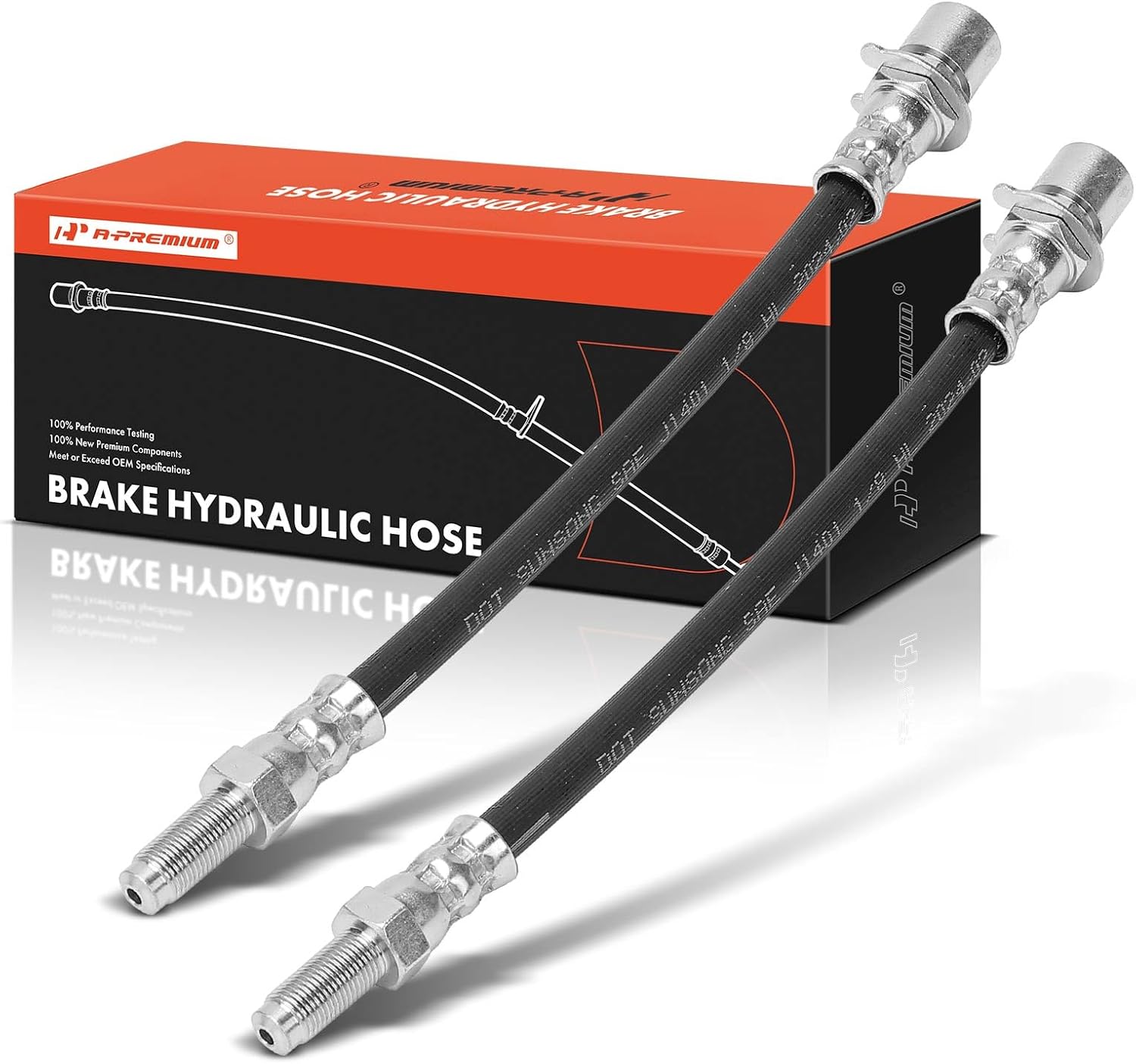 A-Premium Rear Driver and Passenger Side Brake Hydraulic Hose Compatible with Select Ford and Mercury Models - Five Hundred, Freestyle, Montego, 2005 2006 2007 - Replace# 5F9Z2A442AA(Pack of 2)