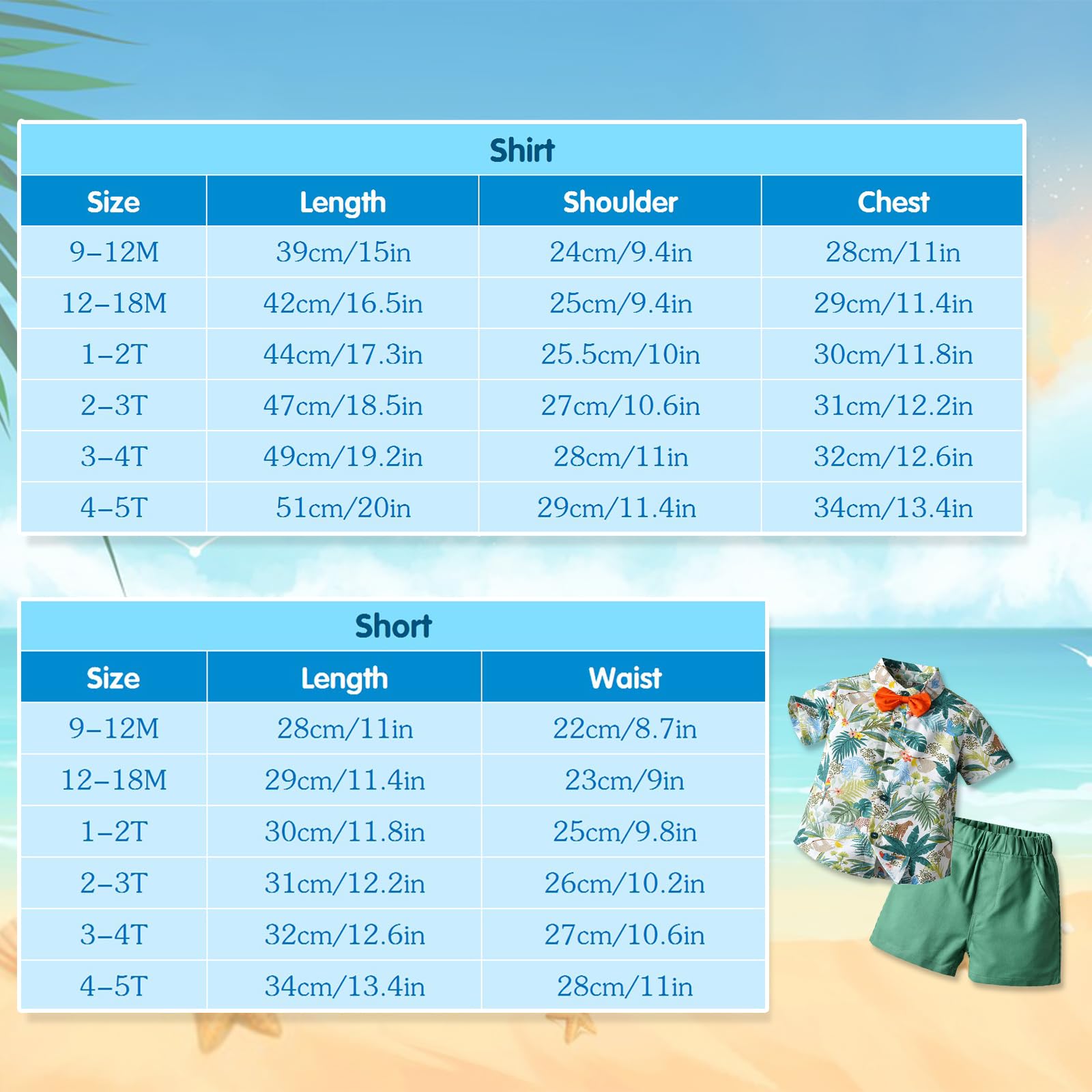 Winmany Neonati Completi Hawaiani Bambini Piccoli Botton Giù Camicie e Pantaloncini Set di Vestiti Estivi Floreali Tropicali Beachwear