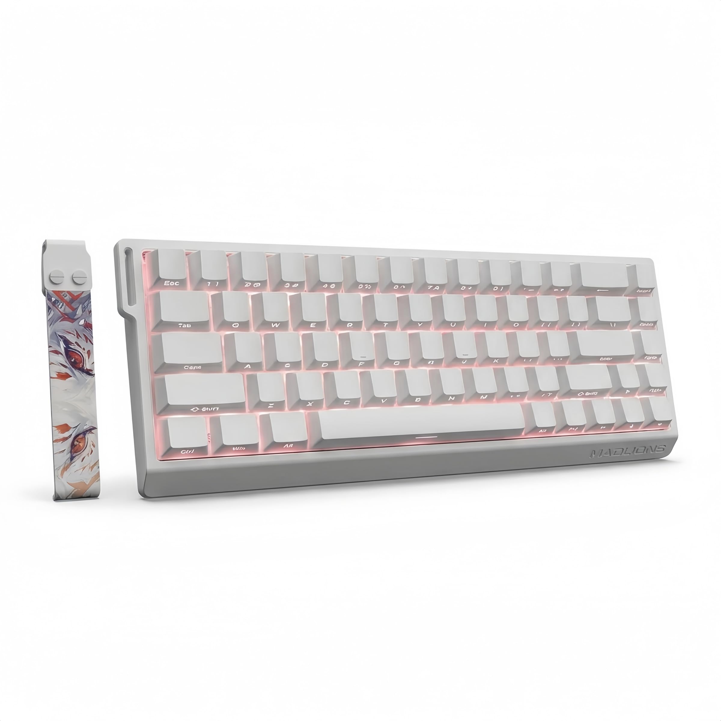 madlions wired magnetic switch gaming keyboard mad60 he | aluminum frame | plastic keycaps | 8khz polling speed | fast trigger for esports/pc gaming (mad68he | rgb | white)