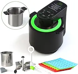 Descarboxilador 3 em 1 Herbnifique e infusor de óleo e máquina de fazer gomas com função de mistura, máquina de tintura, livro de receitas de ervas incluído (preto)