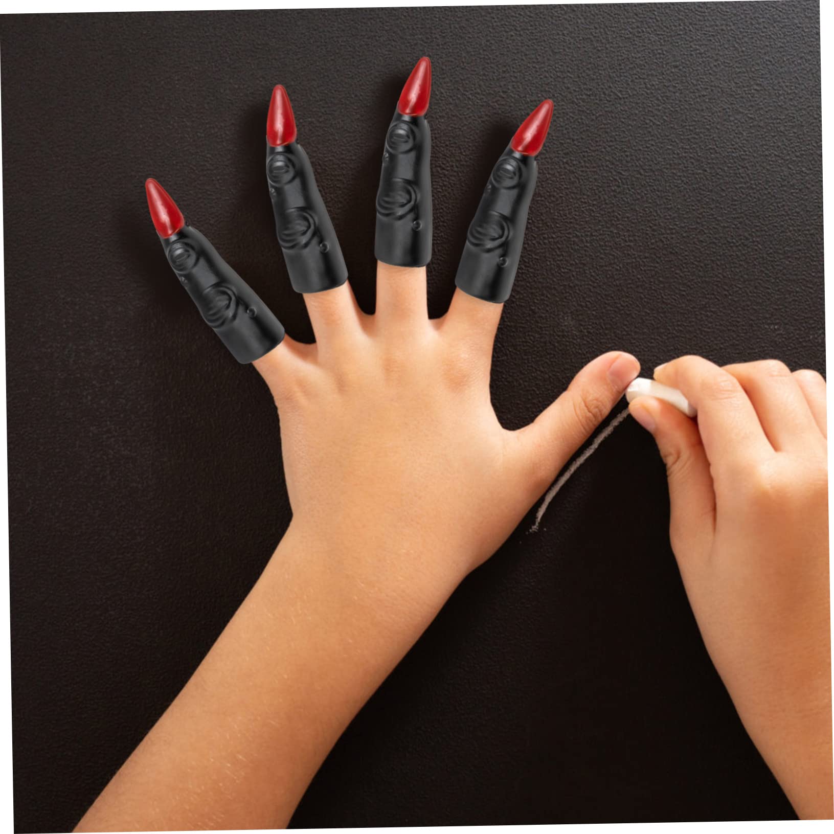 Scary Nail Covers 50PCS Halloween Witch Finger Claws - Glow In The Dark Scary Nail Costume Props Glow In Dark Witch Fingers