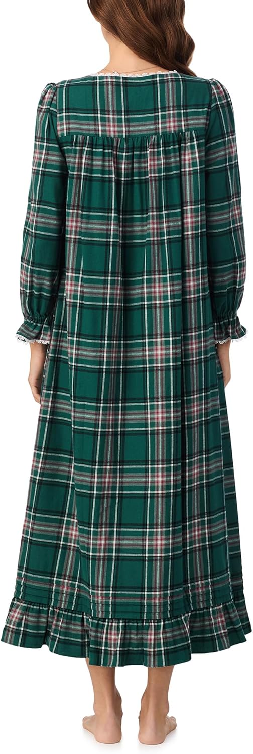 Eileen West Womens Sleepwear & Loungewear - Brushed Flannel Collection - 100% Cotton Long Sleeve 50" Long Ballet Nightgown - Image 4