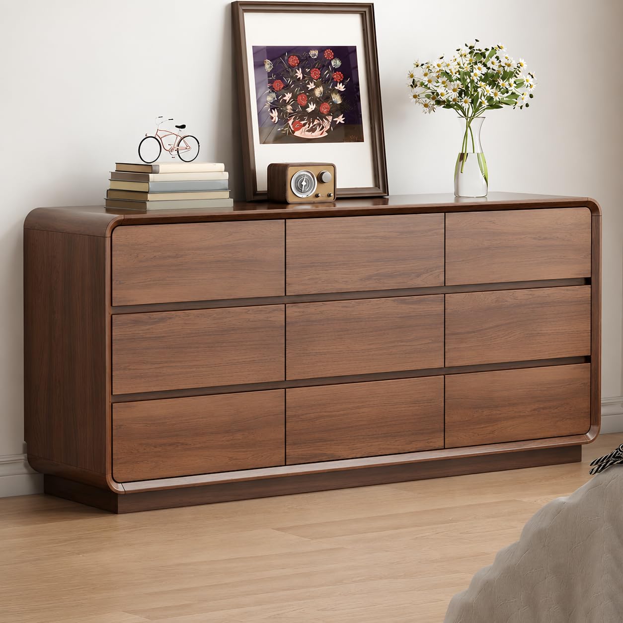 Streem Furniture Solid Wooden Sideboard Cabinet for Living Room, Drawing Room, Office & Lounge (9 Drawers)-image-21