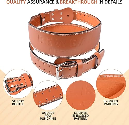 Miniatura 4 de Cinturón de cuero para levantamiento de pesas, soporte lumbar acolchado de 4 y 6 pulgadas, 10 agujeros ajustables, cinturón de peso para gimnasio,