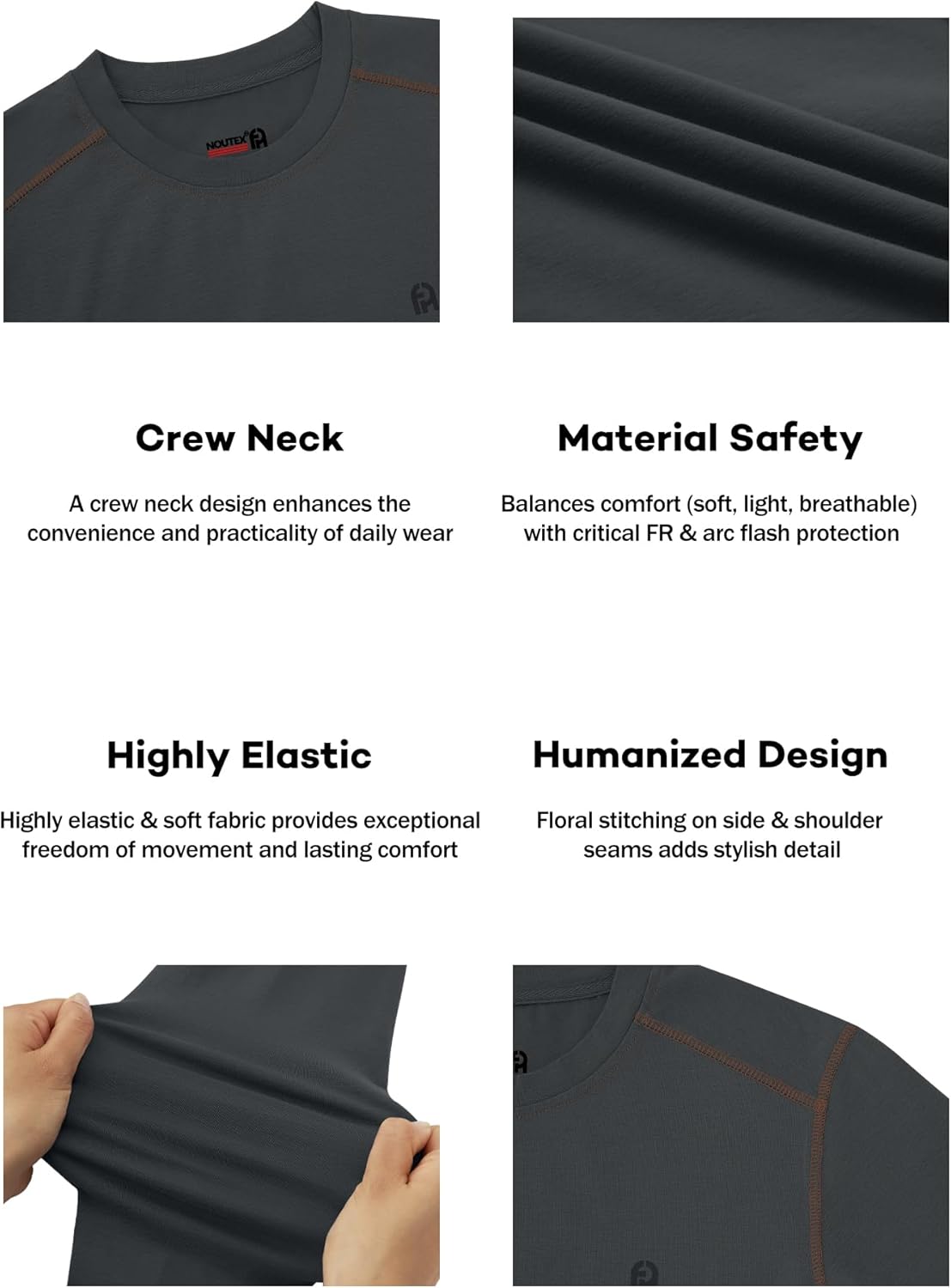 FR Shirts for Men 6oz Lightweight Stretch Work Shirt with Decorative Shoulder Stitch Design Flame Resistant Long Sleeve CAT2 - Image 2