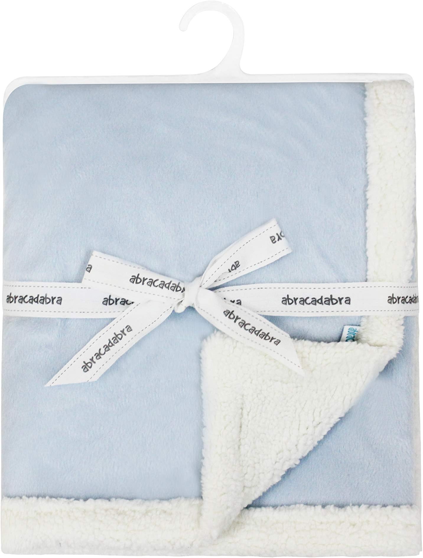 Luxury Chamois Baby Blanket with Sherpa Back for Newborns & Infants, All Season, Ultrasoft & Fluffy (91 cm x 76 cm, 0-2 Years) - Blue