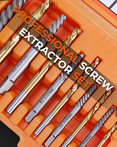 Miniatura 7 de Juego de extractor de tornillos, 14 piezas de extracción de tornillos fáciles de sacar y juego de brocas para la izquierda, juego de extractores de