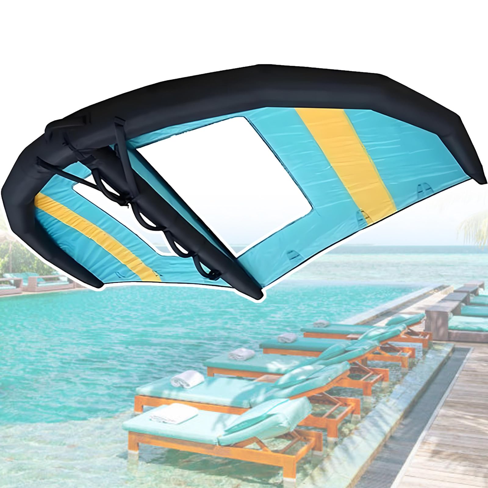 Aufblasbarer Foil-Kite-Wind-Wing, FüR Erwachsene, Surfboard-Kiteboarding Im Wasser, Aufblasbarer Foil-Board-Surf-Wing 4m²