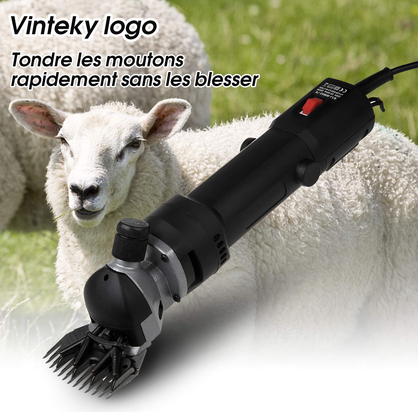 Vinteky Tondeuse à Mouton Électrique, Professionnelle pour LaineTondeuse Mouton à Haute Puissance Économie de Travail, Tondeuse pour Laine Mouton Chèvre Machine de Cisaillement