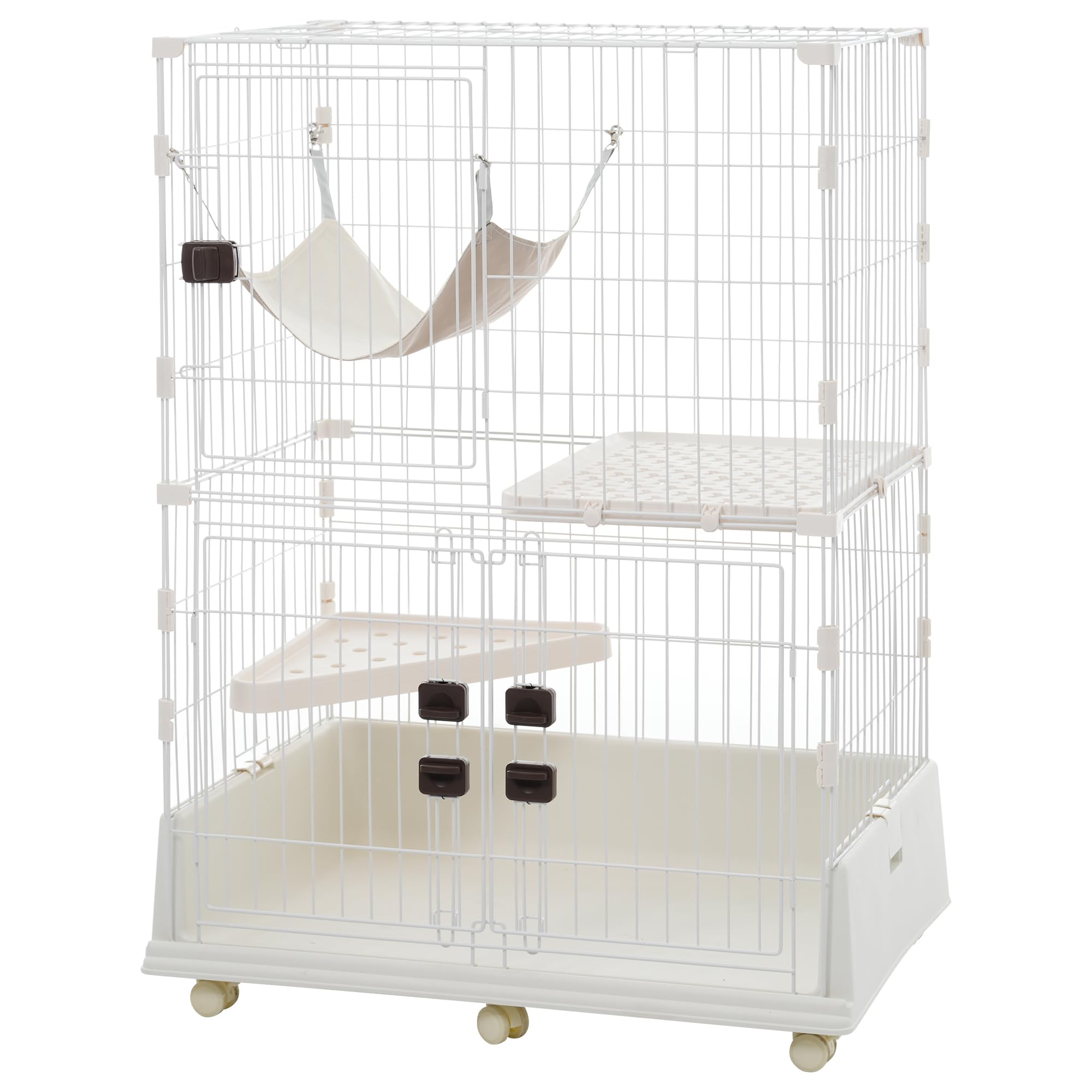 キャットケージ　キャスター付き　ペットケージ　ホワイト　多機能 Amazon.co.jp: Purlove 猫 ケージ キャットケージ 2段 ペットケージ