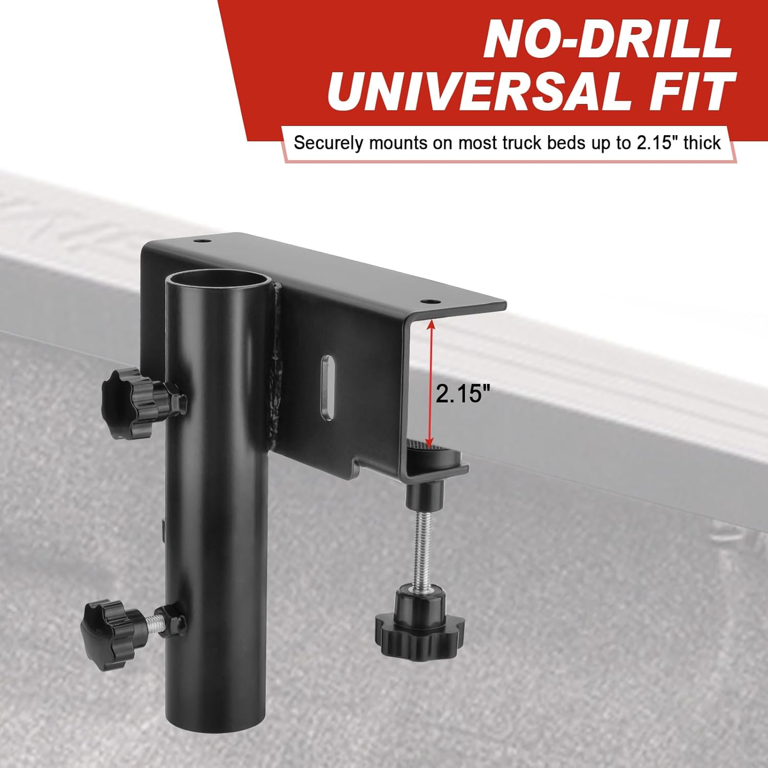 SPARKWHIZ Truck Flag Pole Mount Kits, No Drilling Universal Truck Flagpole Holder fits Up to 1.5" Pole, 1 Pack