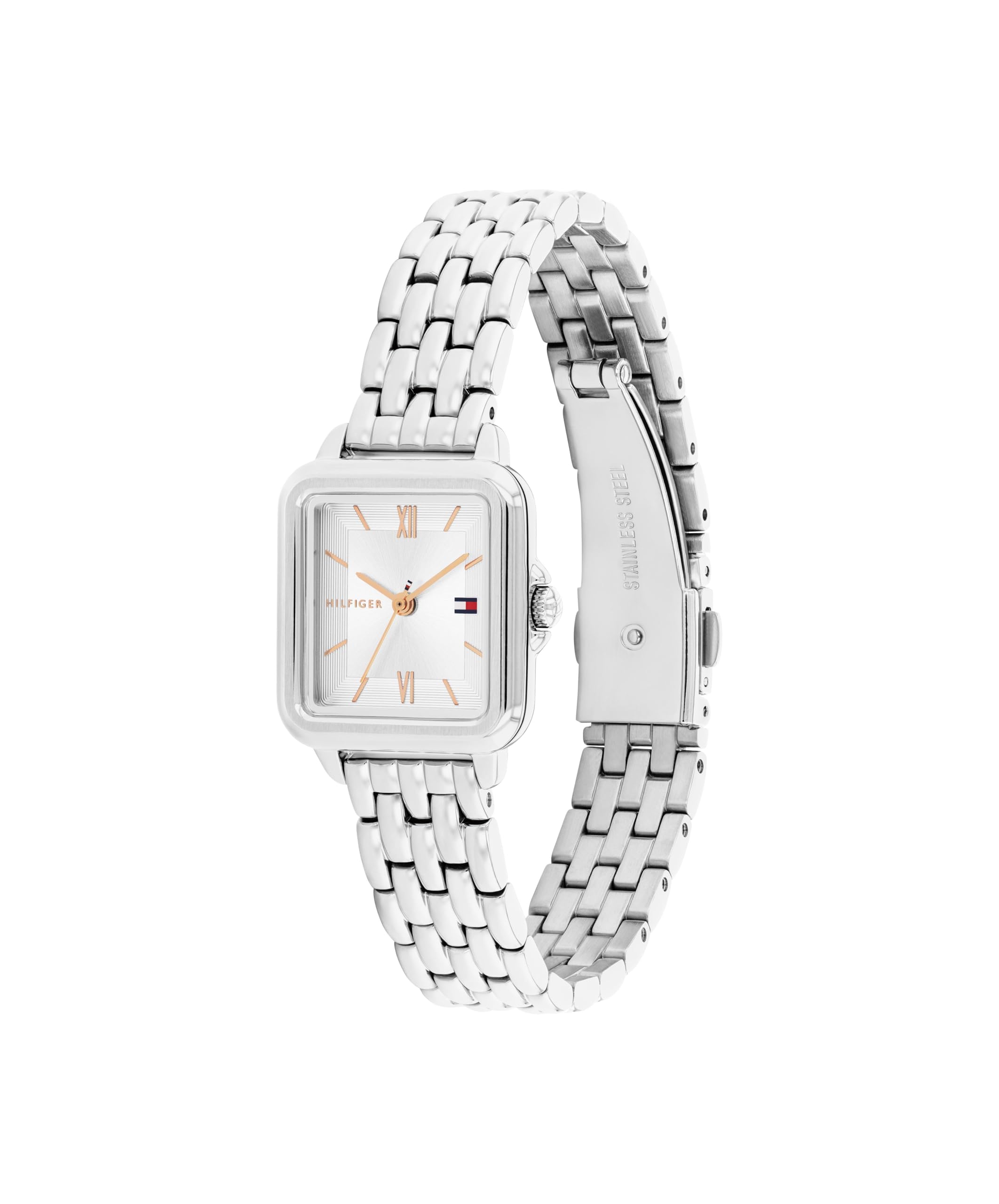 Tommy Hilfiger Orologio con Movimento al Quarzo a Tre Lancette da Donna con Cinturino in Acciaio Inossidabile o Pelle