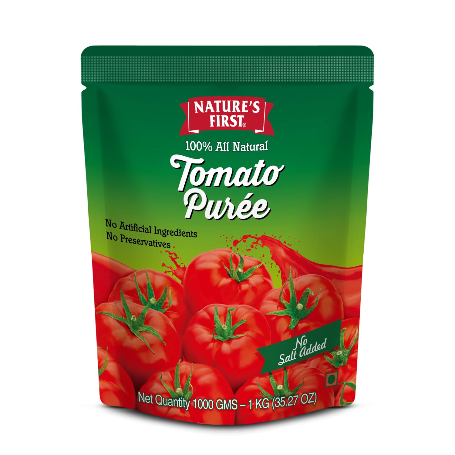 Nature's First Tomato Puree (Pack of 6) 1 Kg, Fresh, Thick & Natural Tomato Paste for Cooking, Add Rich Flavour in Dishes, No Added Salt, No Preservatives, Sweet and Pure, Vegetarian