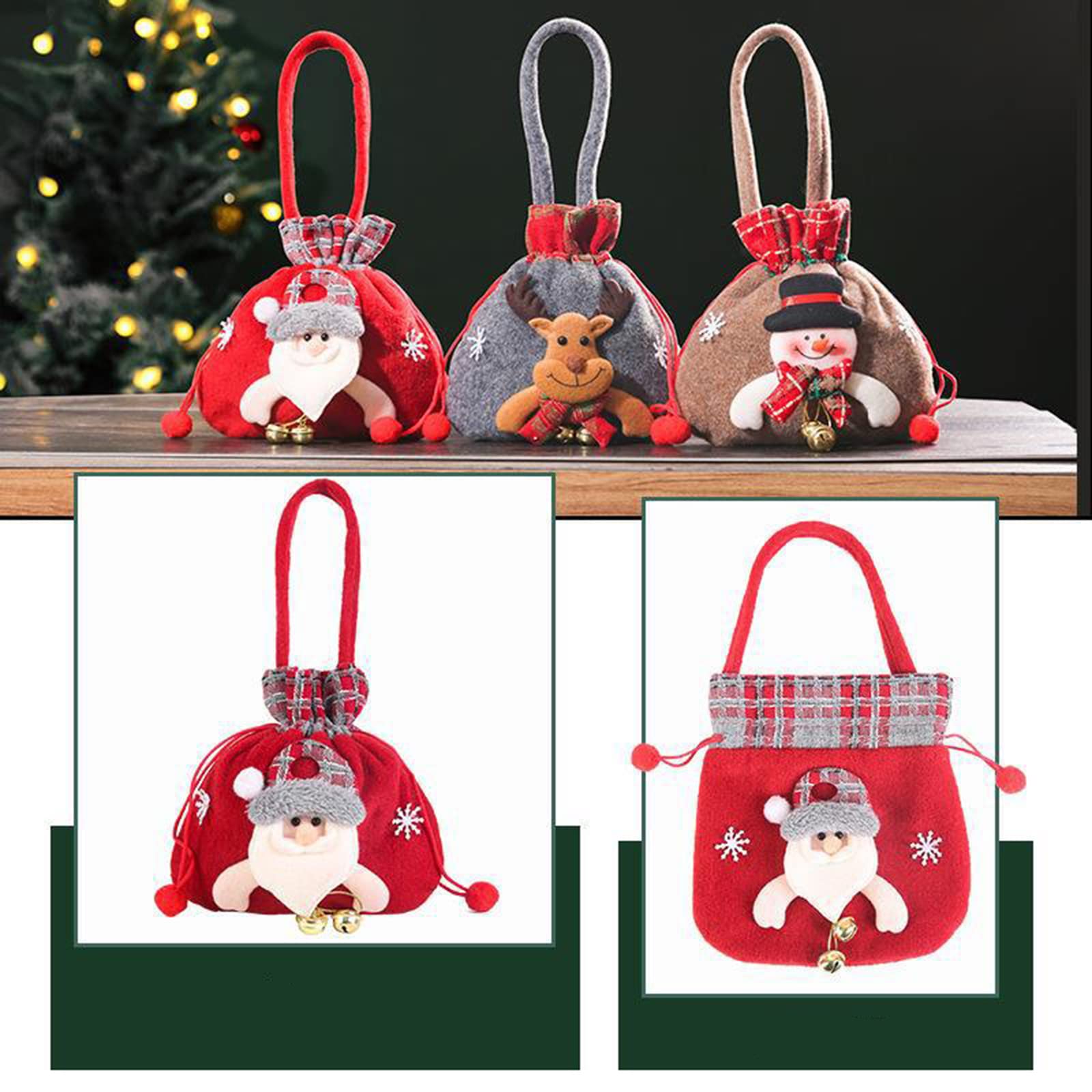 Sacs Cadeaux Noël Lot De 30 Sacs Emballage Cadeaux 16*24cm Avec Cordon