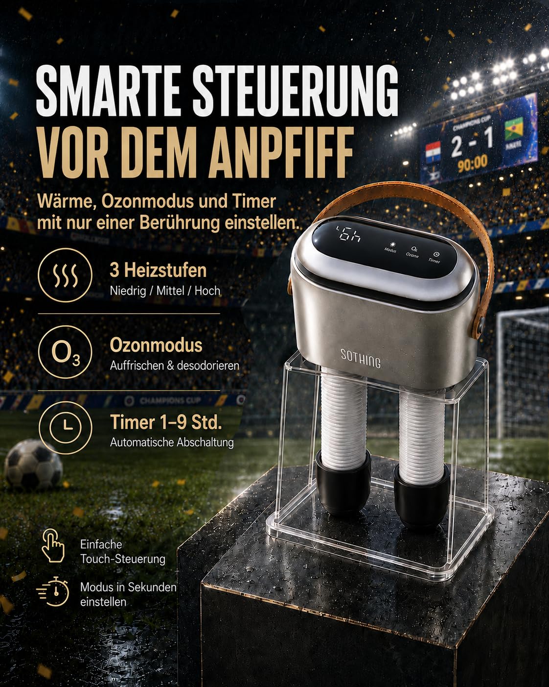 SOTHING Schuhtrockner Elektrisch, Skischuhtrockner mit Ozon-Funktion