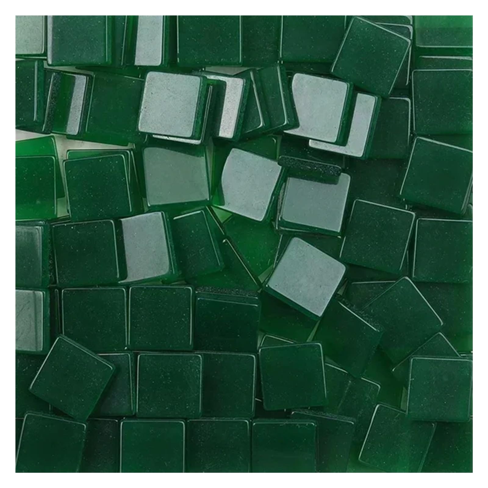 Ekalgretra Transparent Green Mosaic Making Supplies 100Pcs 1Cm/0.39In Square Resin Mosaic Tiles 0.2Cm/0.08In Thickness Diy Colorful Crafts Materials(Transparent Green)