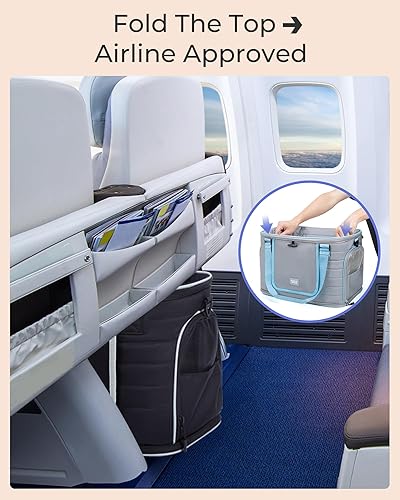 Vista 14 de Transportador expandible para perros y gatos: transportador de mascotas de lados suaves aprobado por aerolíneas, grande, pequeño, mediano, plegable