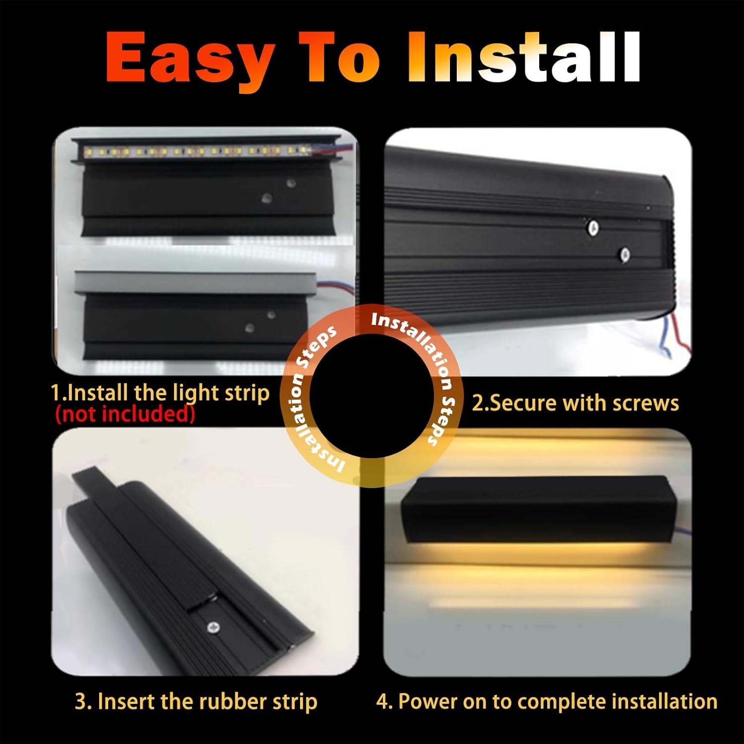 96" White Aluminum Stair Nosing Trim - Heavy Duty Metal Edge Protector for Steps, Surface Mounted Step Molding Decoration (13 Pieces, 48in)