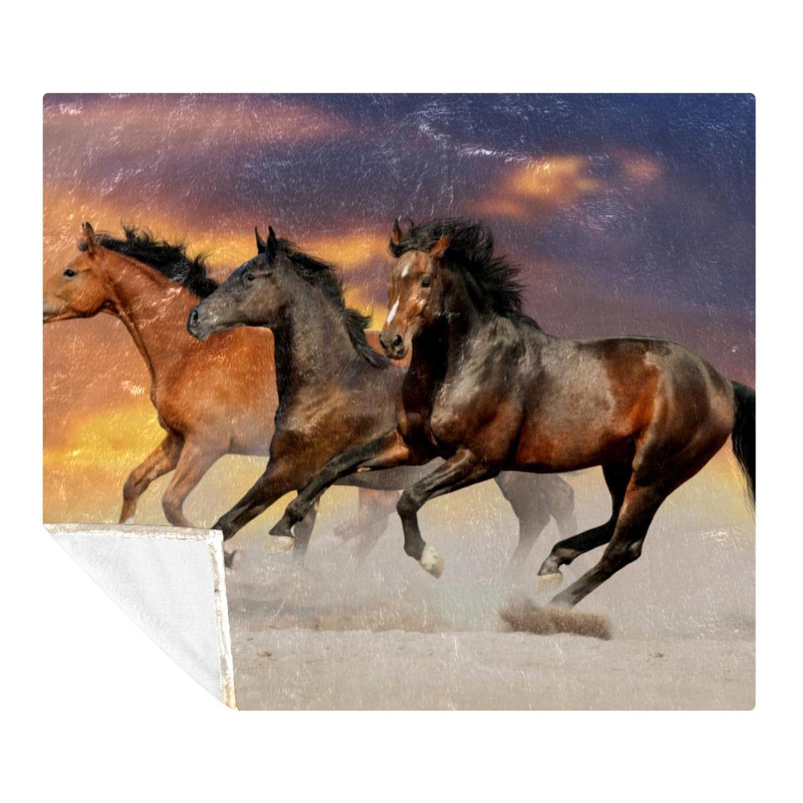 Couvertures chaudes et douces à motif cheval, le cadeau idéal pour passionnés