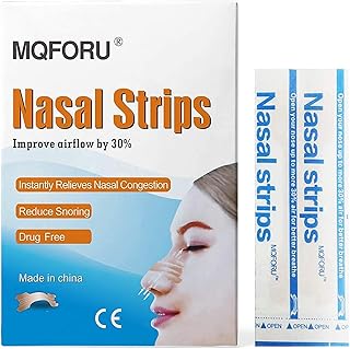 MQFORU 50ct Large Better Breathe Nasal Strips to Reduce Snoring, Drug-Free, Works Instantly to Improve Sleep, Relieve Nasa...