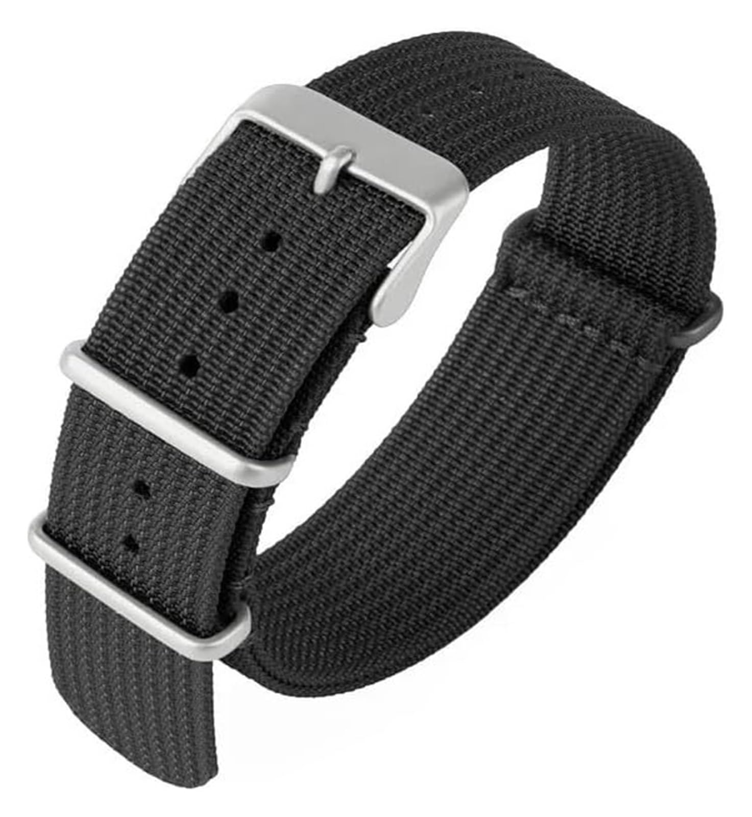 Bracelet montre nylon anti irritation à boucle acier robuste 18mm 22mm