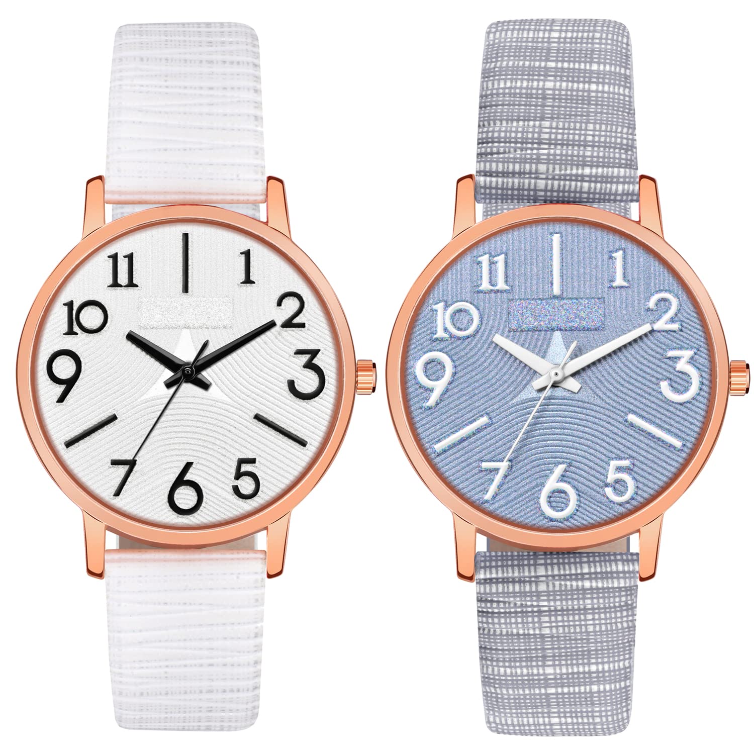 CLOUDWOOD Analog Ladies Wrist Watches Combo Set of Watch for Women Girls (White & Grey Colored Dial and Strap) -MT347-350 (B09KTR4S1P) Amazon Price History, Amazon Price Tracker