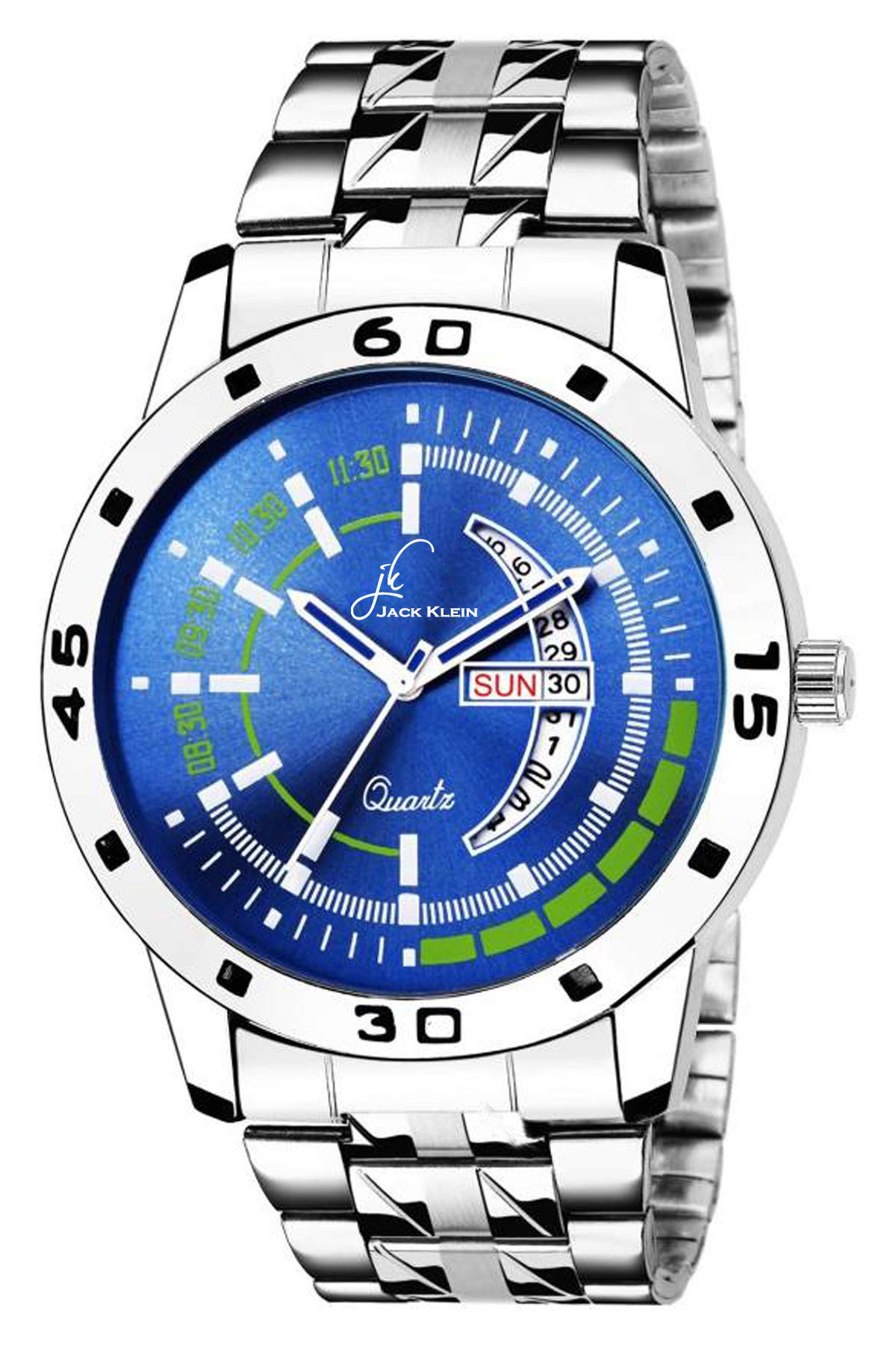 Elegant Blue Dial Day and Date Silver Chain Analog Watch - for Men (B0BW4CFDXZ) Amazon Price History, Amazon Price Tracker