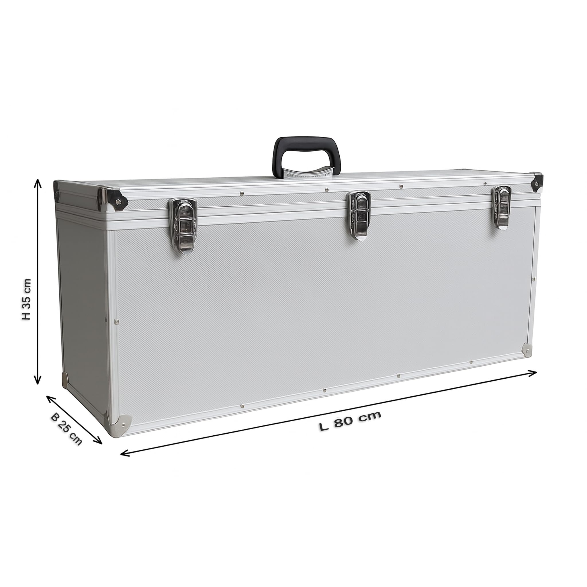 ECI Maleta (LBH) 80 x 25 x 35 cm plata tapa extraíble maletín de música caja de instrumentos de medición de pesca maletín de transporte