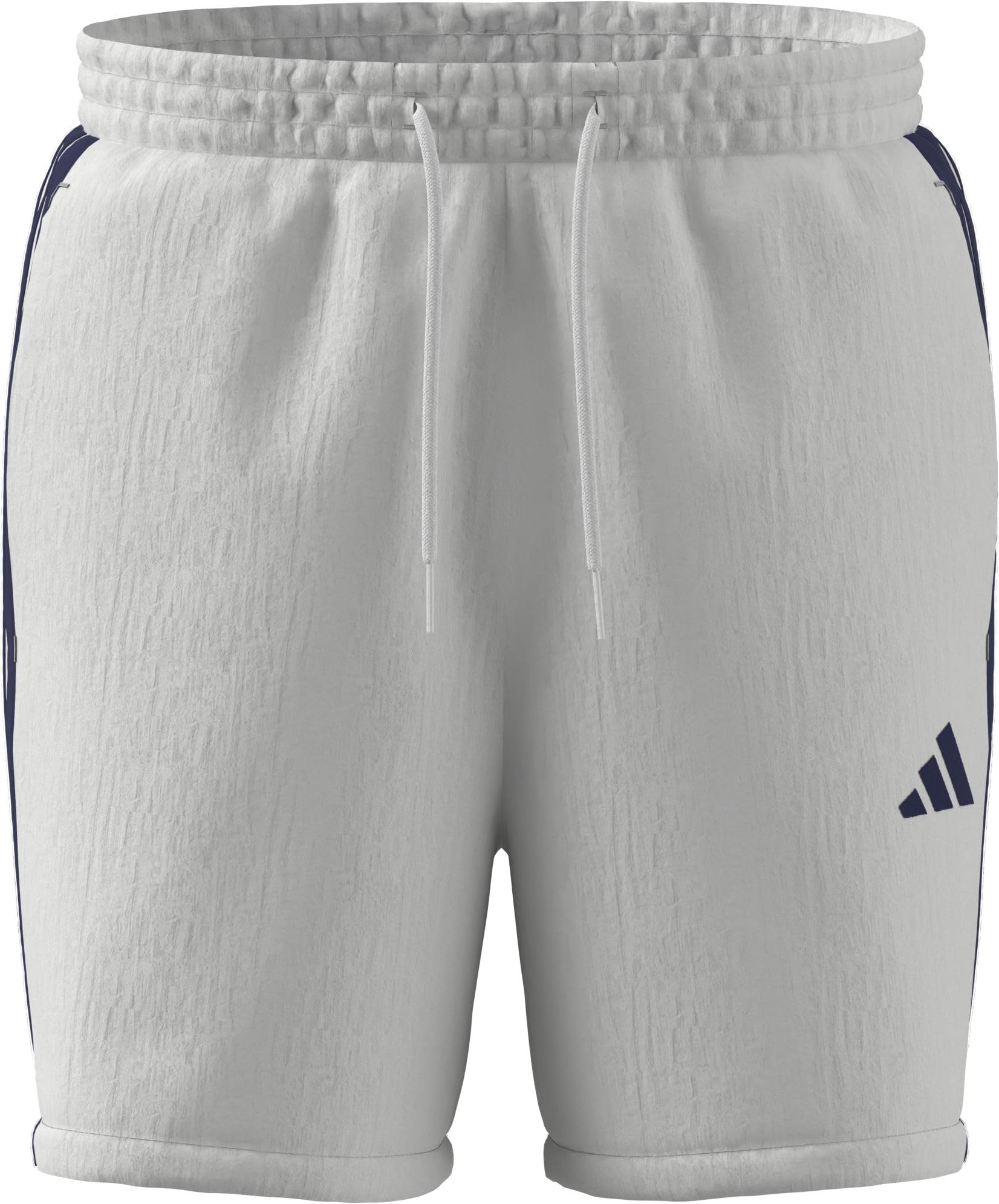 adidas Uomo Essentials Three Stripes Chelsea Woven Short, White/Mystery Ink/Mystery Ink/Mystery Ink, 3XL