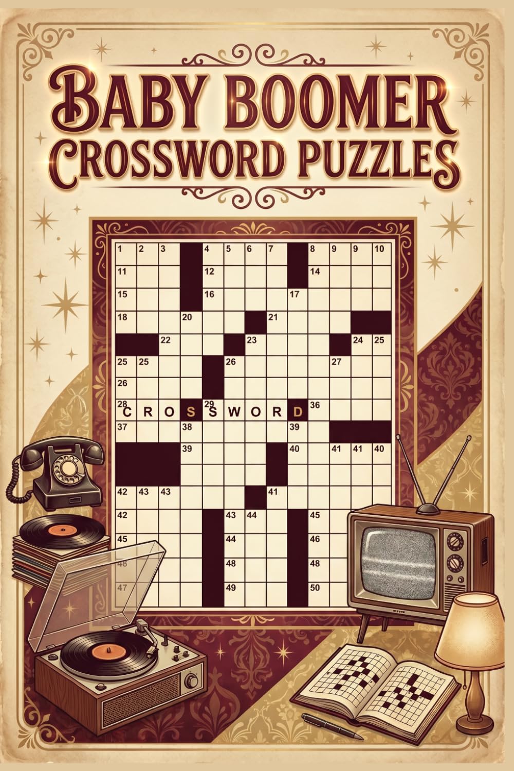 Baby Boomer Crossword Puzzles: 60 Nostalgic Large Print Crossword Puzzles for Seniors — 1950s, 60s & 70s Memory Themes — With Solutions
