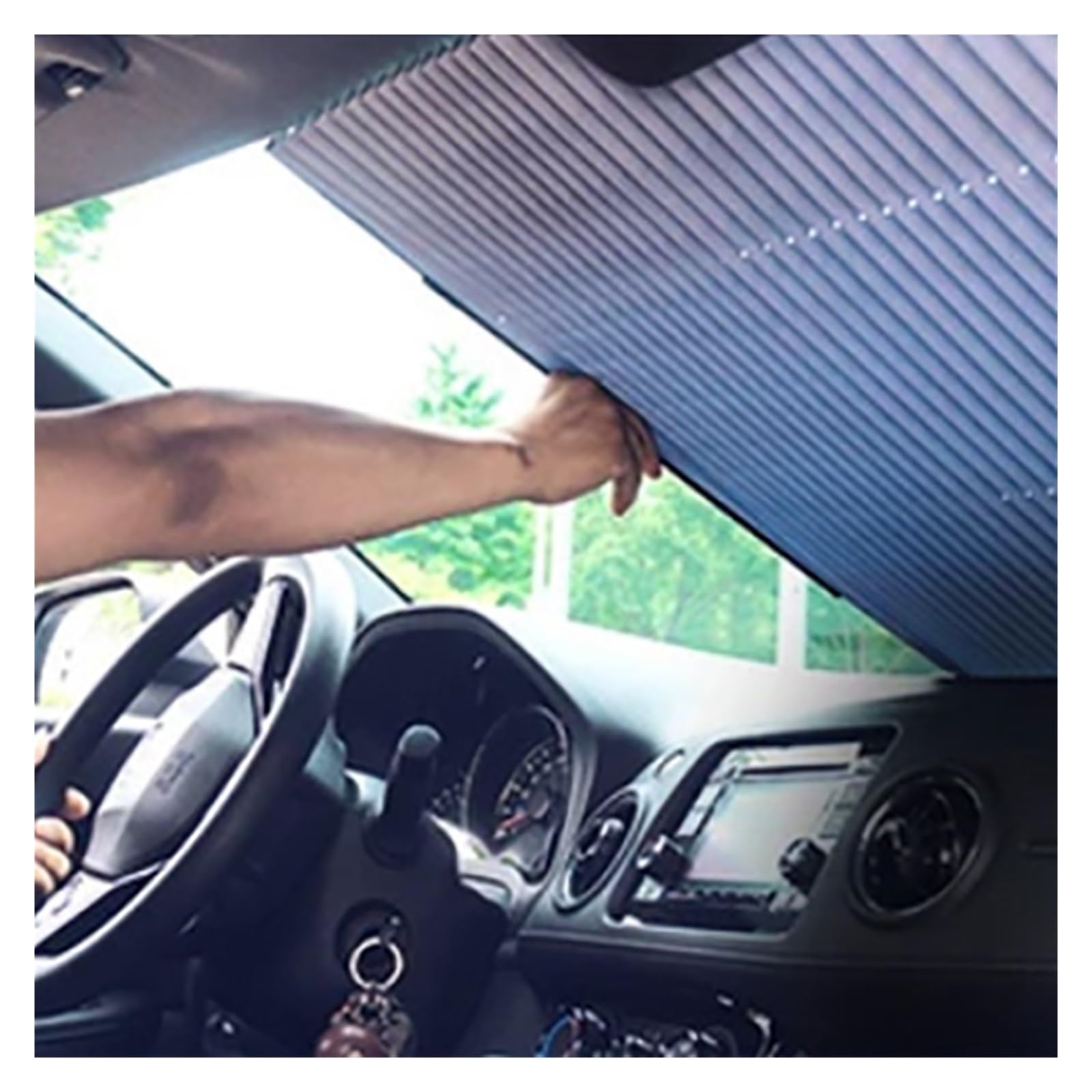 Parasole Auto Auto Sun Visor Copre 70 Cm Retrattile Auto Parabrezza Tenda Parasole Anteriore Lunotto Posteriore Parasole Protector UV Pellicola Riflettente Parasole