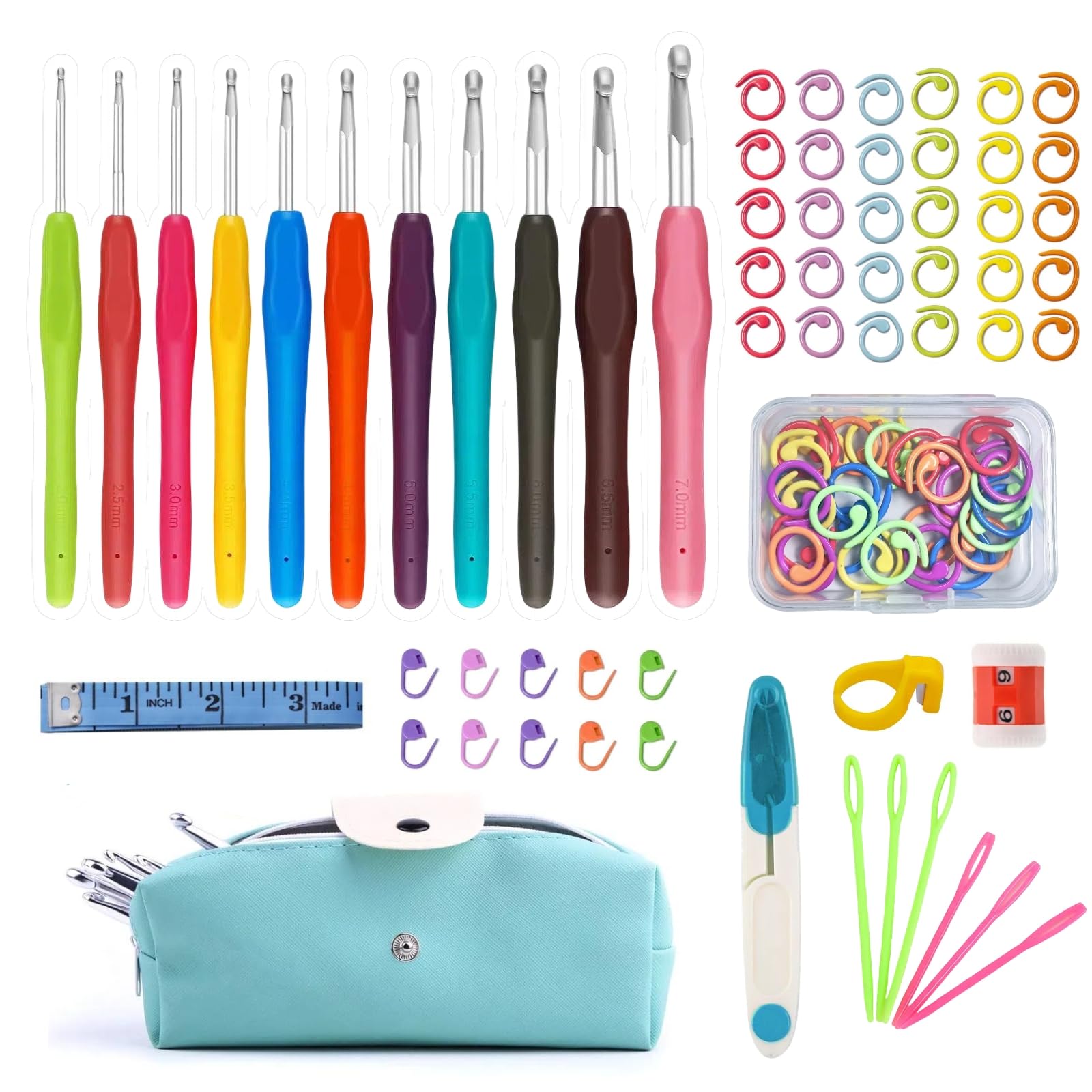 Amazon.com: Wonafa 11 Sizes Crochet Hook Set, Crochet Hooks 2.0