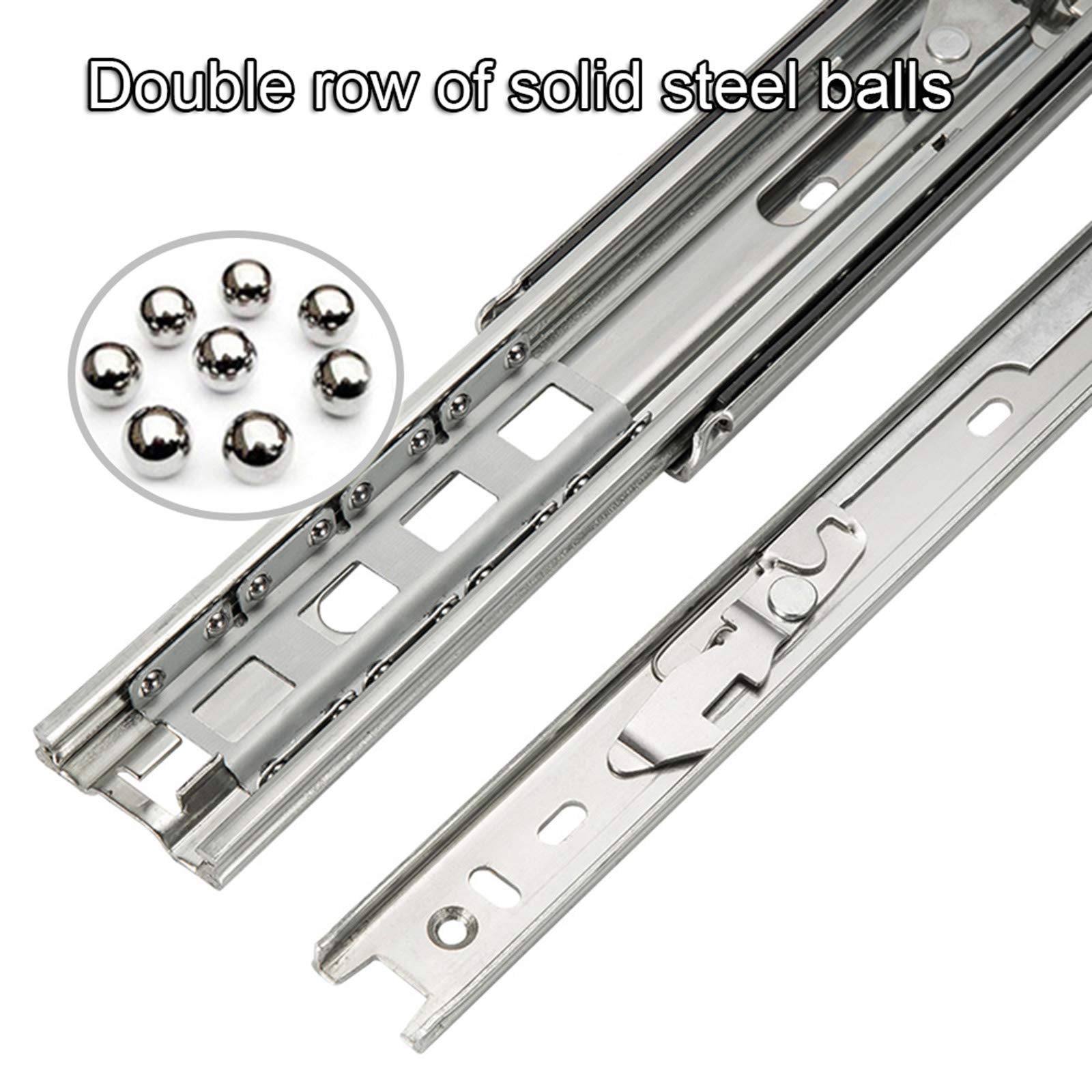 Robuste Seitenhalterungen, Vollauszugschienen (750 mm, 51 mm breit, abschließbar, 68 kg Tragkraft) für Bürogeräte und Möbel