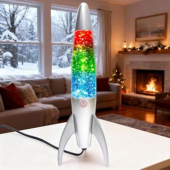 Original Glitter Liquid Motion Lamp - 14.5 Inch Cool Night Light, Home, Bedroom, Office Decor for Adults