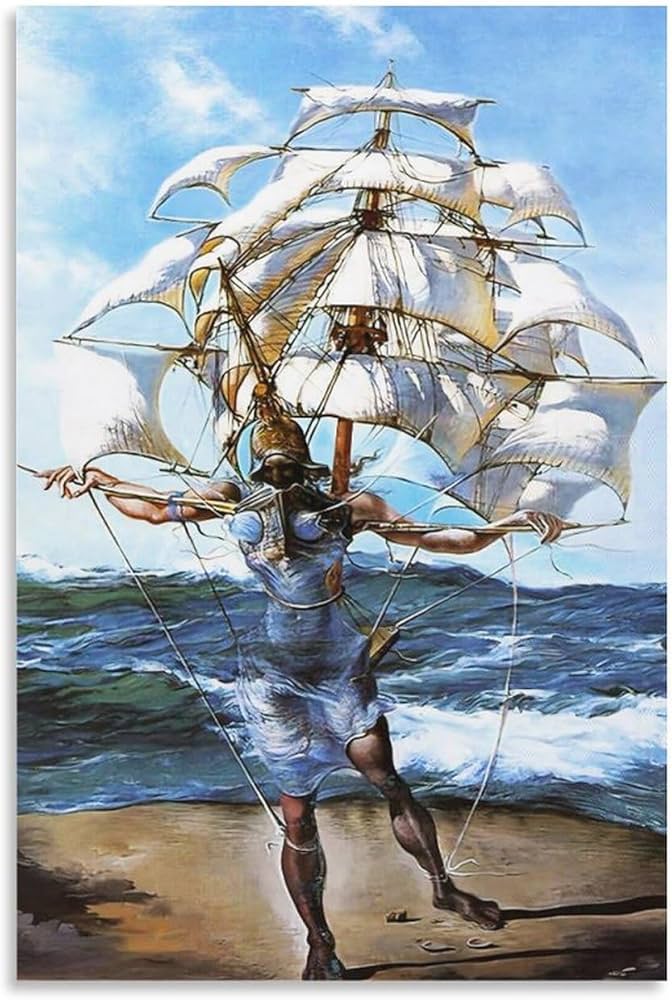 サルバドールダリ　舟から生える木と女性　サイン入り サルバドールダリ 舟から生える木と女性 サイン入り サルバドールダリ