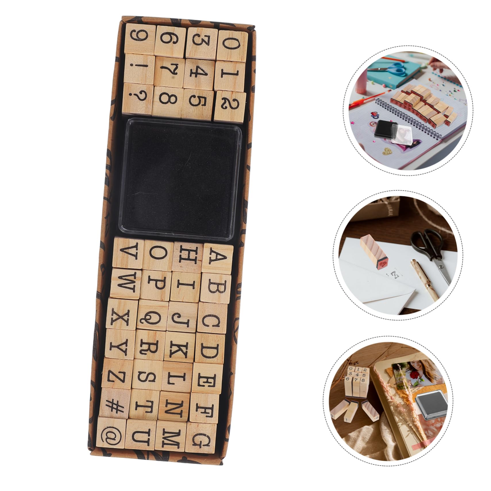 NUOBESTY 200stücke Teiliges Holzstempel Für Scrapbooking Journaling Und Kartenherstellung Alphabet Und Zahlen Aus Robustem Holz Für Kreative Bastelprojekte