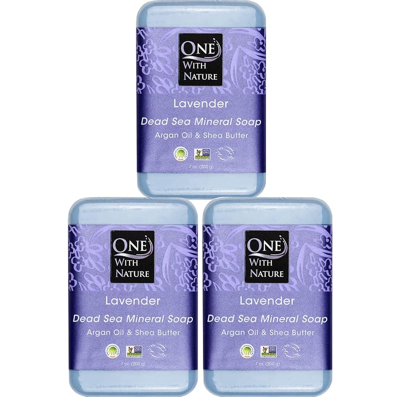 One With Nature Sabonete de Sal do Mar Morto com Lavanda, 3 unidades – 198 g