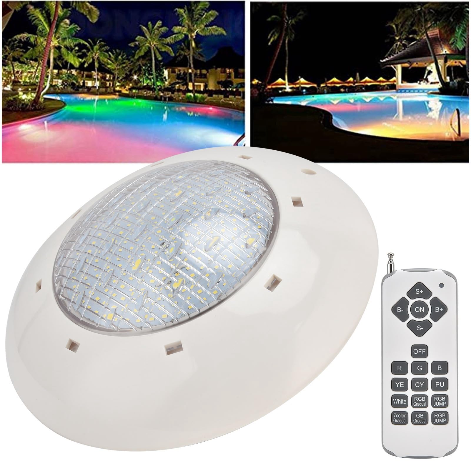 IP68 Wasserdichte LED-Schwimmbadleuchte Bunte RGB-Wand-Unterwasserleuchte mit Fernbedienung AC12V (12W)