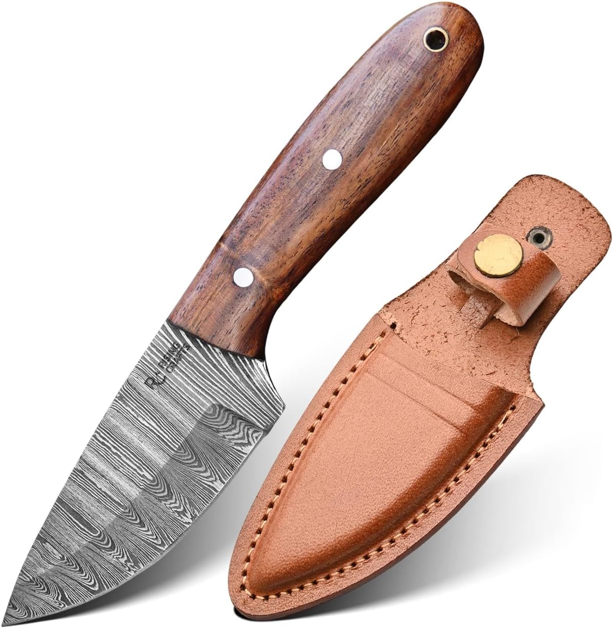 Hunting knife-Fixed Blade with Sheath-Skinner-Tactical-Survival-Handmade Damascus Camping Knife-Full Tang Knife-EDC-Gift for Men