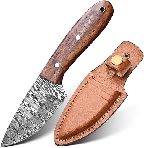 Cuchillo de caza - Cuchillo de hoja fija con funda - cuchillo de desollado, cuchillo táctico, cuchillo de supervivencia, cuchillo de campamento de