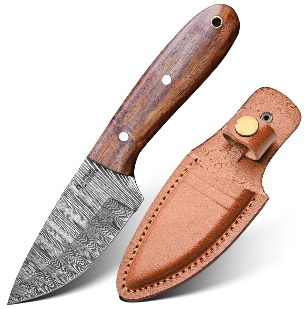Hunting knife-Fixed Blade with Sheath-Skinner-Tactical-Survival-Handmade Damascus Camping Knife-Full Tang Knife-EDC-Gift for Men