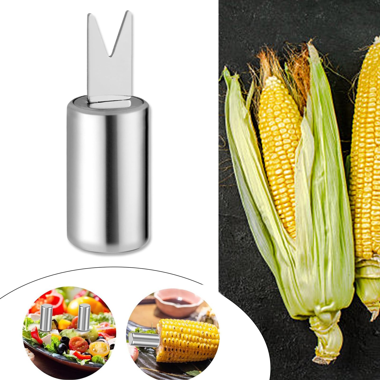 YAOGUI 12 Stück Maiskolben Gabeln - Edelstahl Grillspieße Für Mais & Grillen