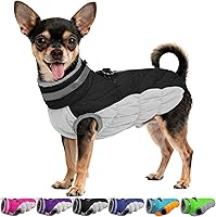Vista 57 de Chaqueta de invierno para perro, acogedora y reflectante, impermeable, resistente al viento, cálida prenda para mascotas, cómoda ropa de forro polar