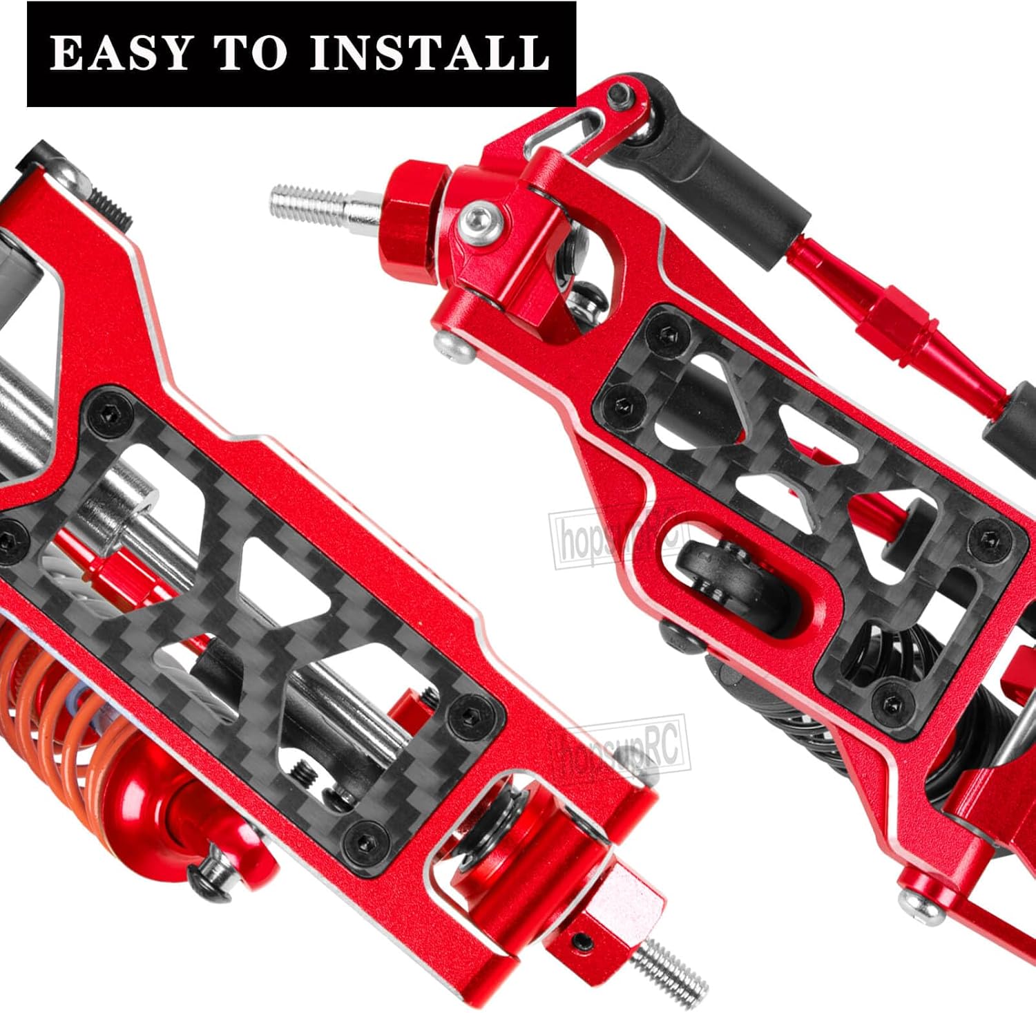Upgrades Parts for 1/10 Slash VXL 2WD/Slash 2WD,Aluminum Front Rear Suspension A Arms & Caster Block&Steering Blocks&Rear Stub Axle Carriers,Red,(Only for Slash)
