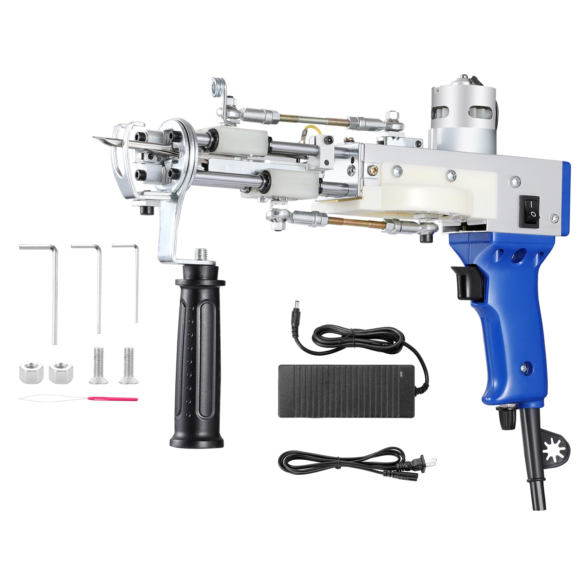 Pistola para moquetas 2 en 1 con tijeras de tallar, kit de inicio para tejer alfombras caseras