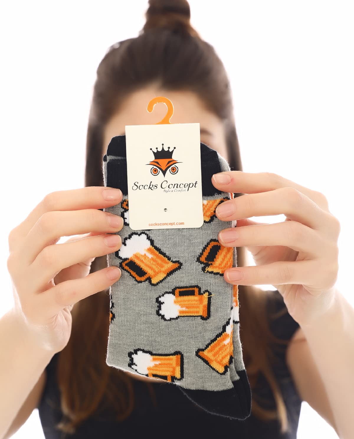 Socks Concept Women's Orange Funky Socks | Funny & Cool Novelty Socks | Uk Size 4-7
