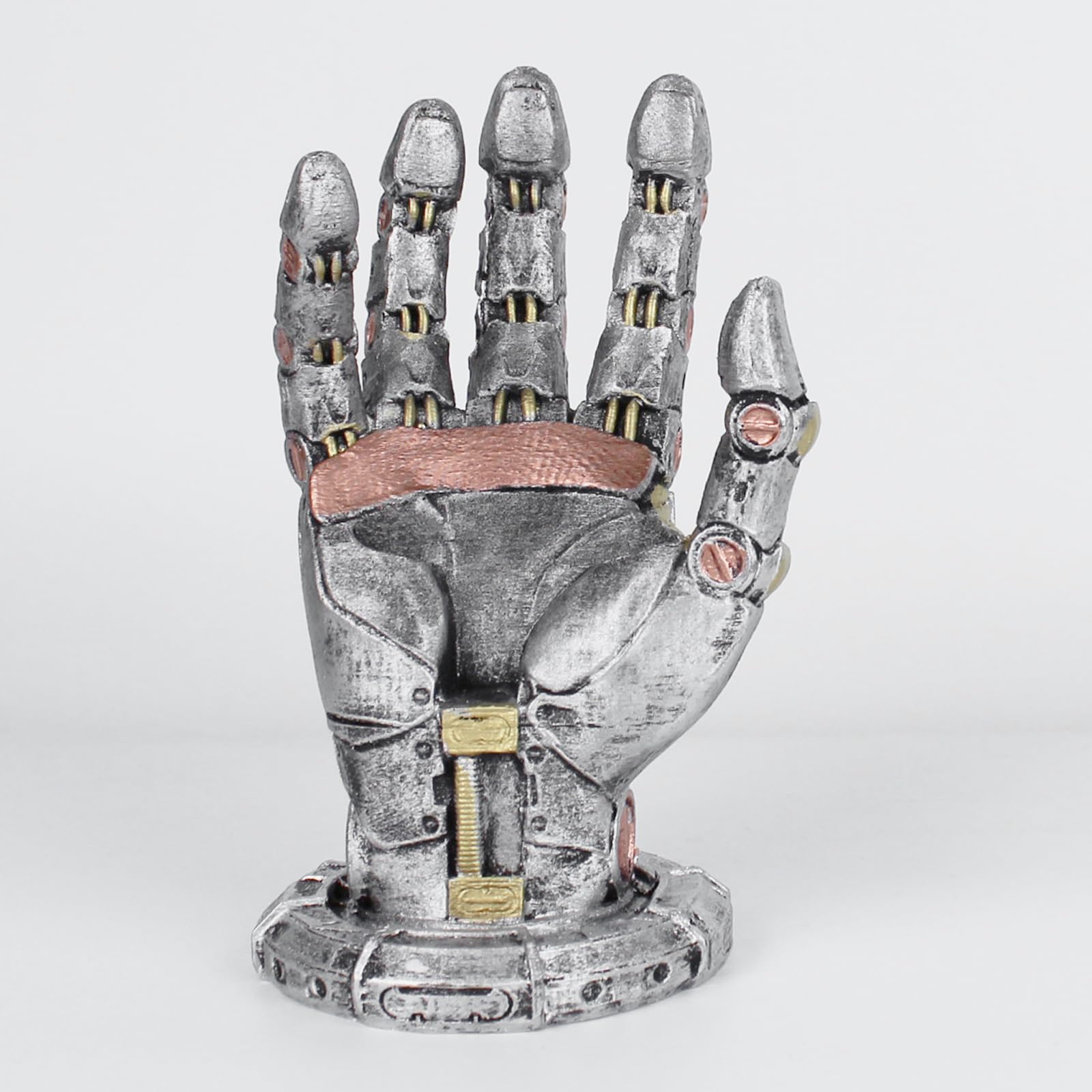Cyberpunk stojak na słuchawki i kontroler, futurystyczny metalowy wygląd, dekoracja biurka, ramię robota