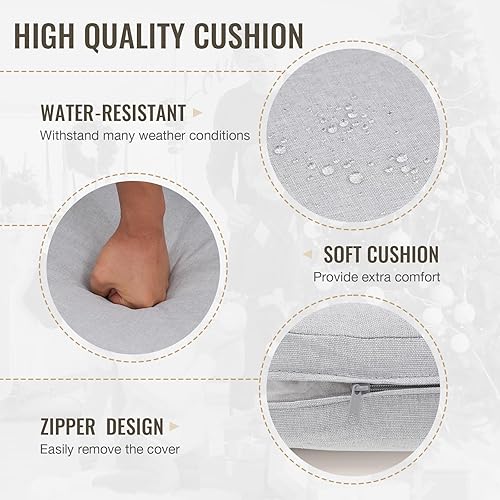 Miniatura 4 de SUNSITT Juego de 2 sillas de comedor para exteriores, sillas de comedor de metal para patio al aire libre con cojines resistentes a la intemperie,